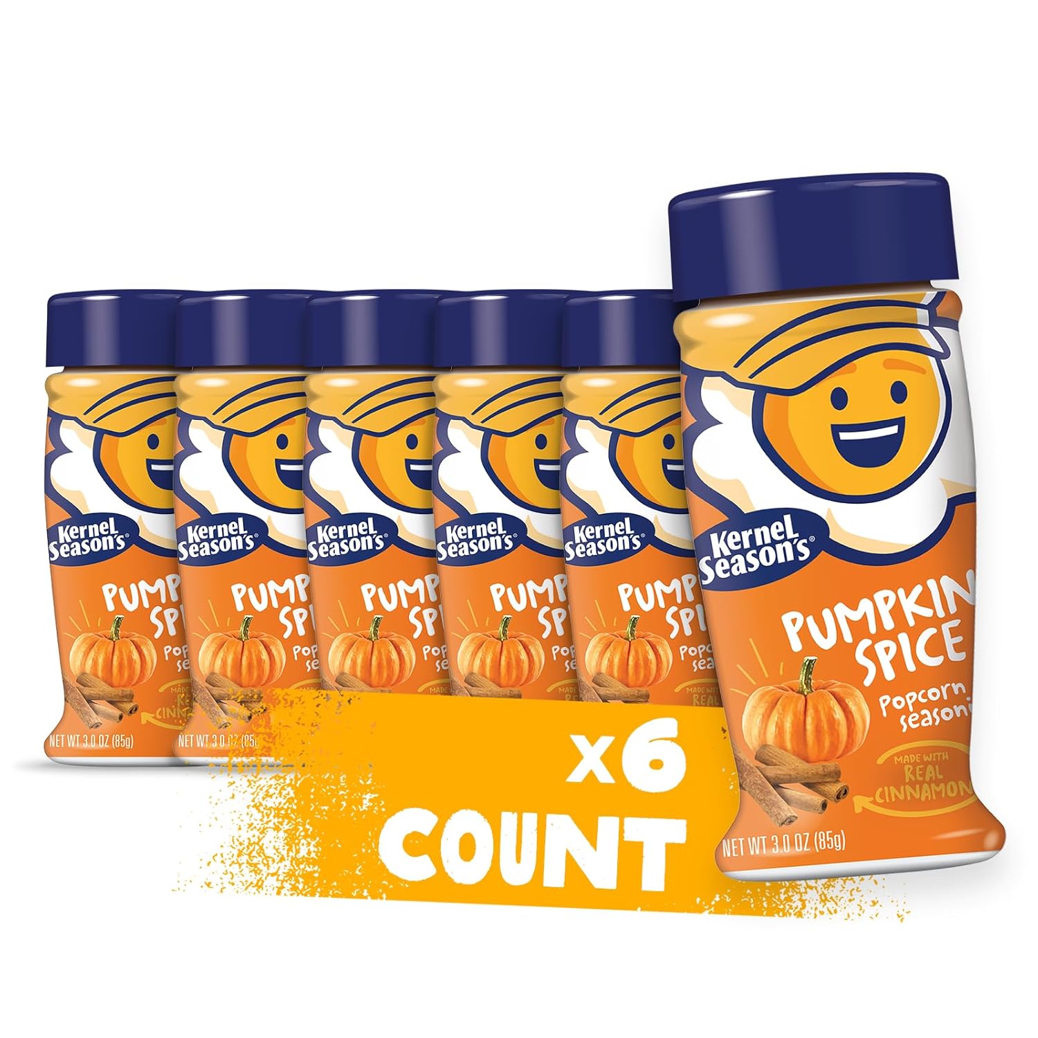 Kernel Season's Popcorn Seasoning, Pumpkin Spice Seasoning With Real Cinnamon, 3 Ounce (Pack Of 6)