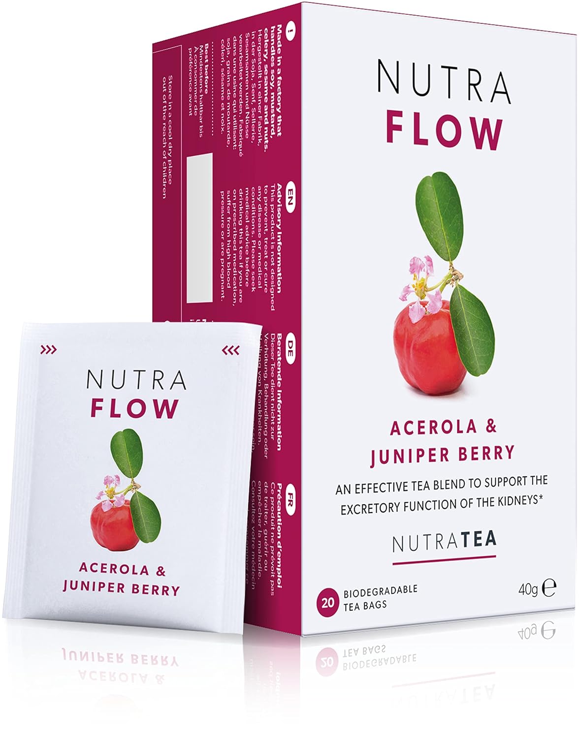 NUTRAFLOW Herbal Tea Blend – Includes Horsetail, Yarrow & Goldenseal - Support Health Cleansing Process - 20 Enveloped Tea Bags - by Nutra Tea - (1 Pack)