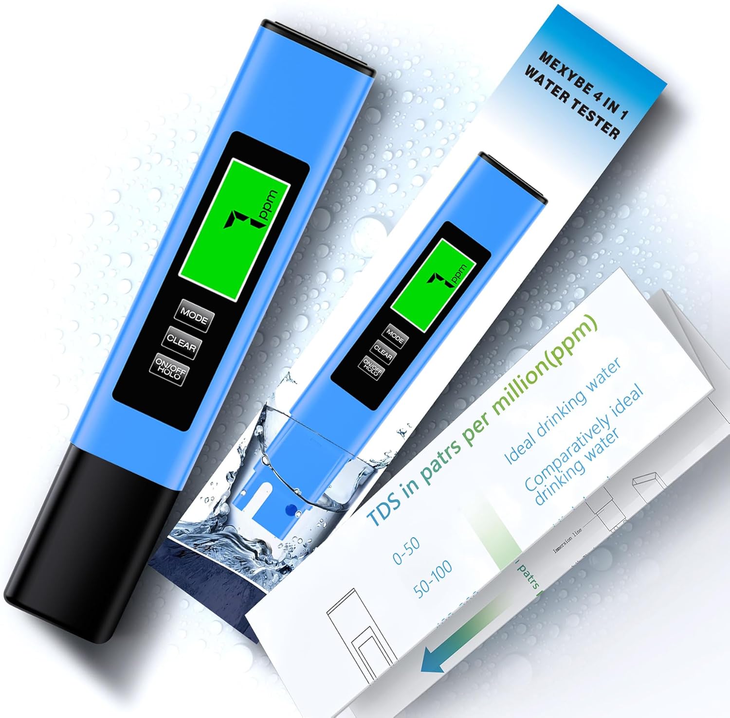2025 All-New 4 in 1 Tds Meter Digital Water Tester - Accurate and Reliable TDS EC & Temp(°C,°F) Meter - 0-9990ppm - Professional Testing for Drinking Water, RO/DI System, Aquariums etc