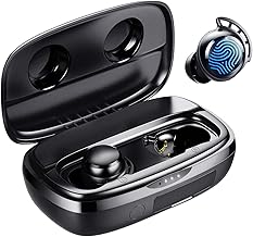 Tribit Wireless Earbuds, 110H Playtime Bluetooth 5.3 IPX8 Waterproof Touch Control True Wireless Bluetooth Earbuds with Mic Earphones in-Ear Deep Bass Built-in Mic Bluetooth Headphones, FlyBuds 3
