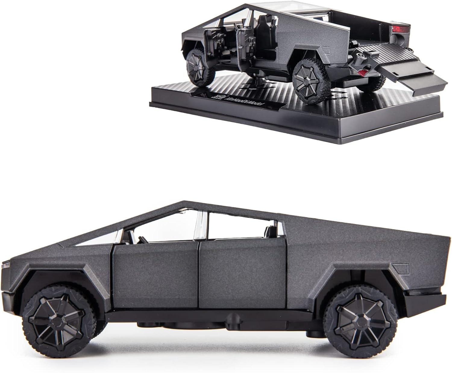 TGRCM-CZ 1/32 Tesla Cybertruck Electric Pick-Up Truck Model Car, Zinc Alloy Pull Back Toy car with Sound and Light for Kids Boy Girl Gift(Gray)