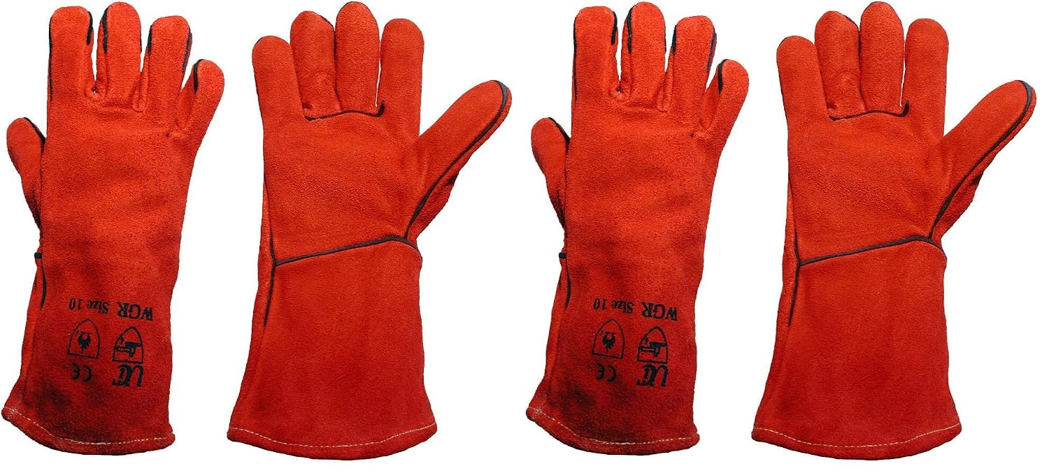 Ultimate Industrial WGR - SIZE MENS WGR Standard Welding Gauntlet, Single Pair, Size 10/Large, Red (Pack of 2)
