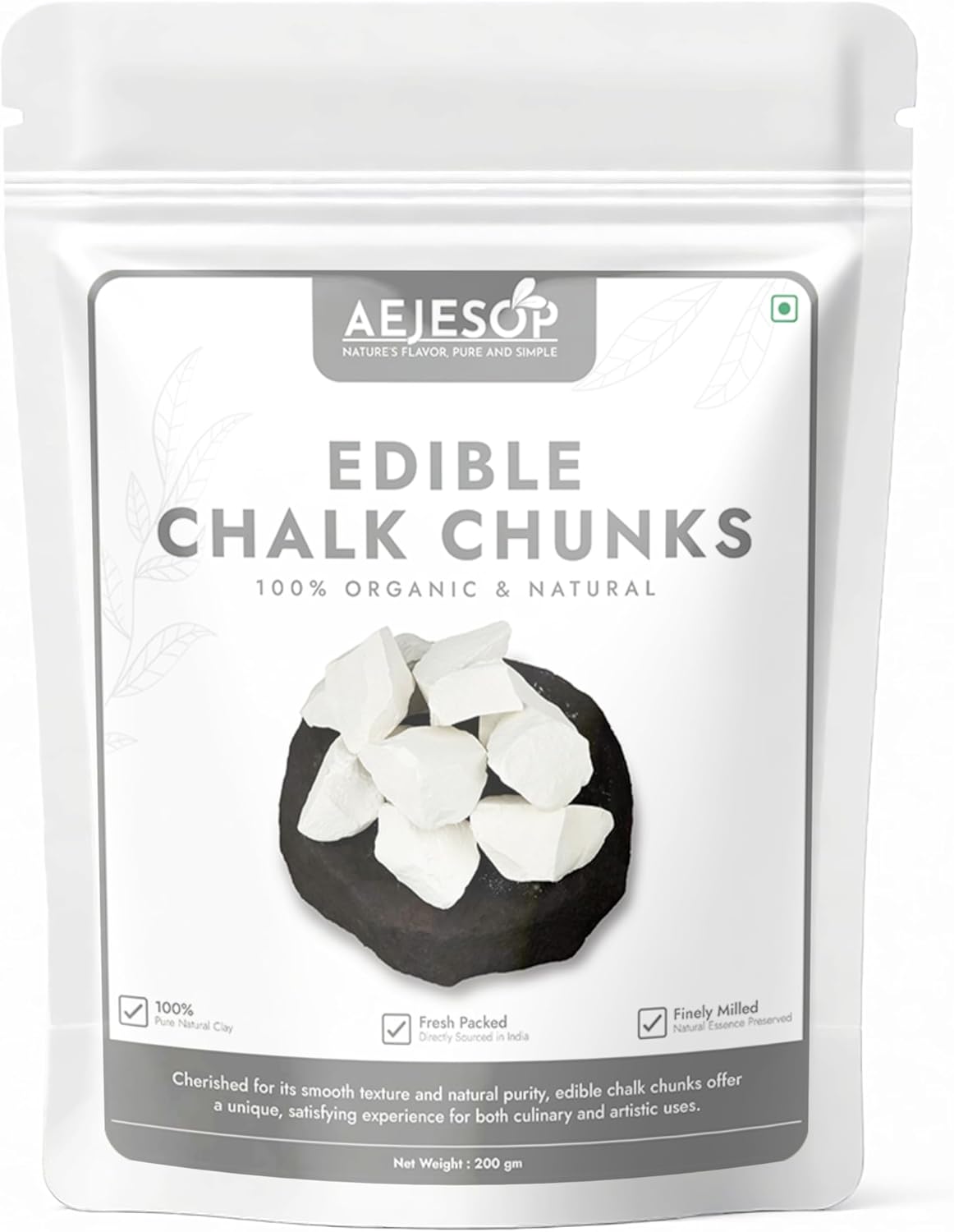Edible Chalk, White Mountain Clay Chunks, 7oz (200gm)