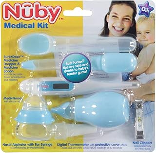 Nuby Complete Nursery Care Medical Kit for Healthy Baby - Small 7-Piece, Colors May Vary