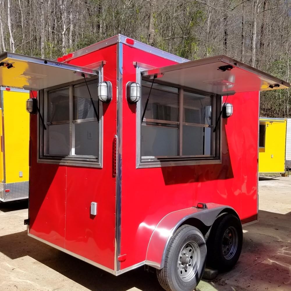 BELYOO Food Trailer Truck with Concession Windows Trailer Truck for Sale, Outdoor Mobile Food Truck Trailer Full Kitchen Equipment, Hot Dog Cart