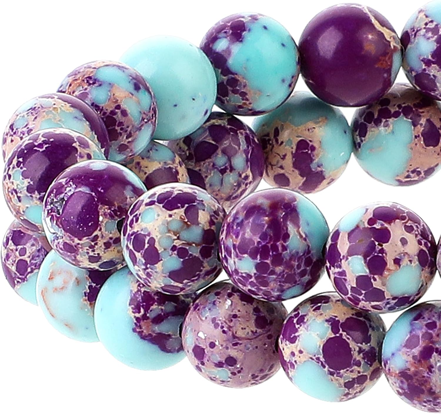 47 Pcs Purple-Blue Jasper 8mm Round Beads for Jewelry DIY Making