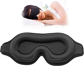 Sleep Eye Mask for Men Women, Lash Extensions 3D Sleeping Mask, Travel Blackout Night Blindfold Eye Shade Cover with Adjustable Strap (Black-3D)