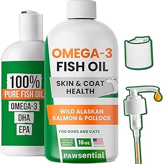 Omega 3 Fish Oil for Dogs - Made with Wild Alaskan Salmon Oil for Dogs; Liquid Fish Oil Supplement for Pets with Omega 3 EPA+DHA Fatty Acids; Real Ingredients, Real Taste — Trusted by Vets!