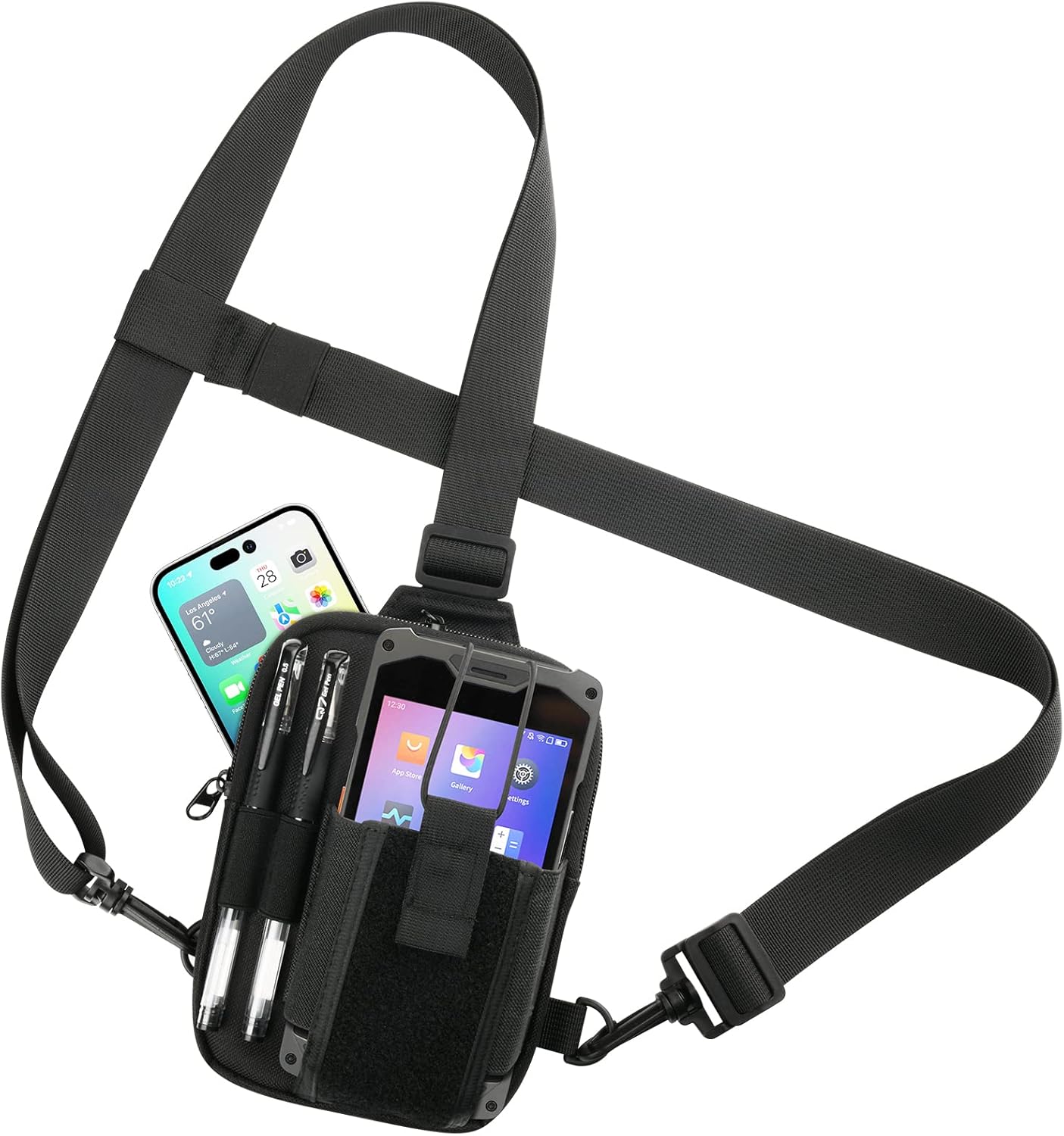 Scanner Holster, Universal Barcode Scanner Chest Harness, Carrying Case Pouch for Symbol, Zebra, USPS, Postal Scanners, Mobile Computer Handheld Barcode Scanner Holder (Chest Harness, Black)