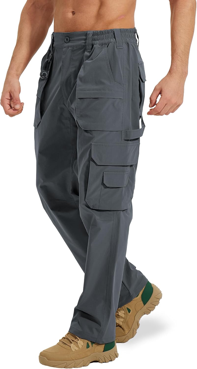 MOURCE Tactical Pants for Men Quick Dry Ripstop Cargo Pants Water Resistant Breathable Outdoor Pants with 9 Pockets