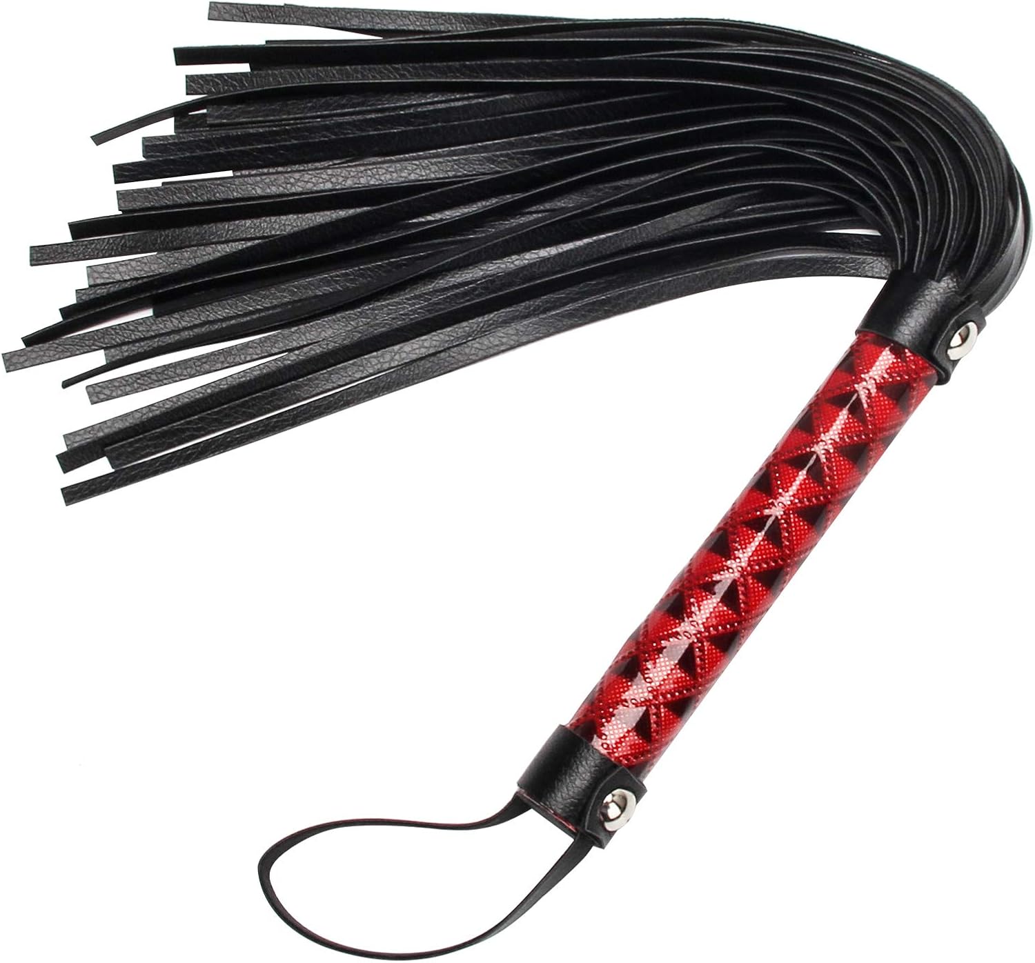 Zhichengbosi 40 cm Riding Crop, Black Faux Leather Paddle Horse Crop and Riding Whip