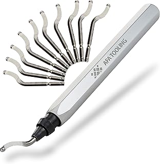 AFA Tooling - Deburring Tool with 10 Extra High Speed Steel Swivel Blades - Works on Metal, Resin, PVC Pipes, Copper, Plastic and 3D Printed Edges - Plumbing & 3D Printing Burr Removal Reamer Tool