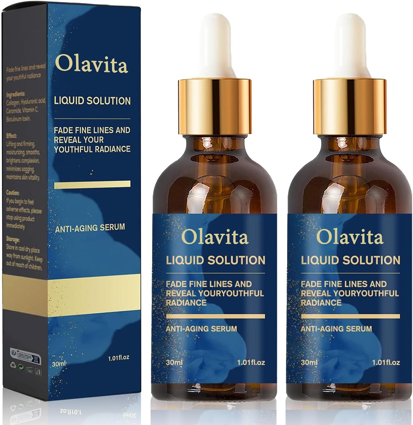 2025 New Olavita™ Liquid Solution - Liquid Wrinkle, Olavita Serum, Firms Skin and Reduces Wrinkles, Suitable for Sensitive Skin (30ml*2)