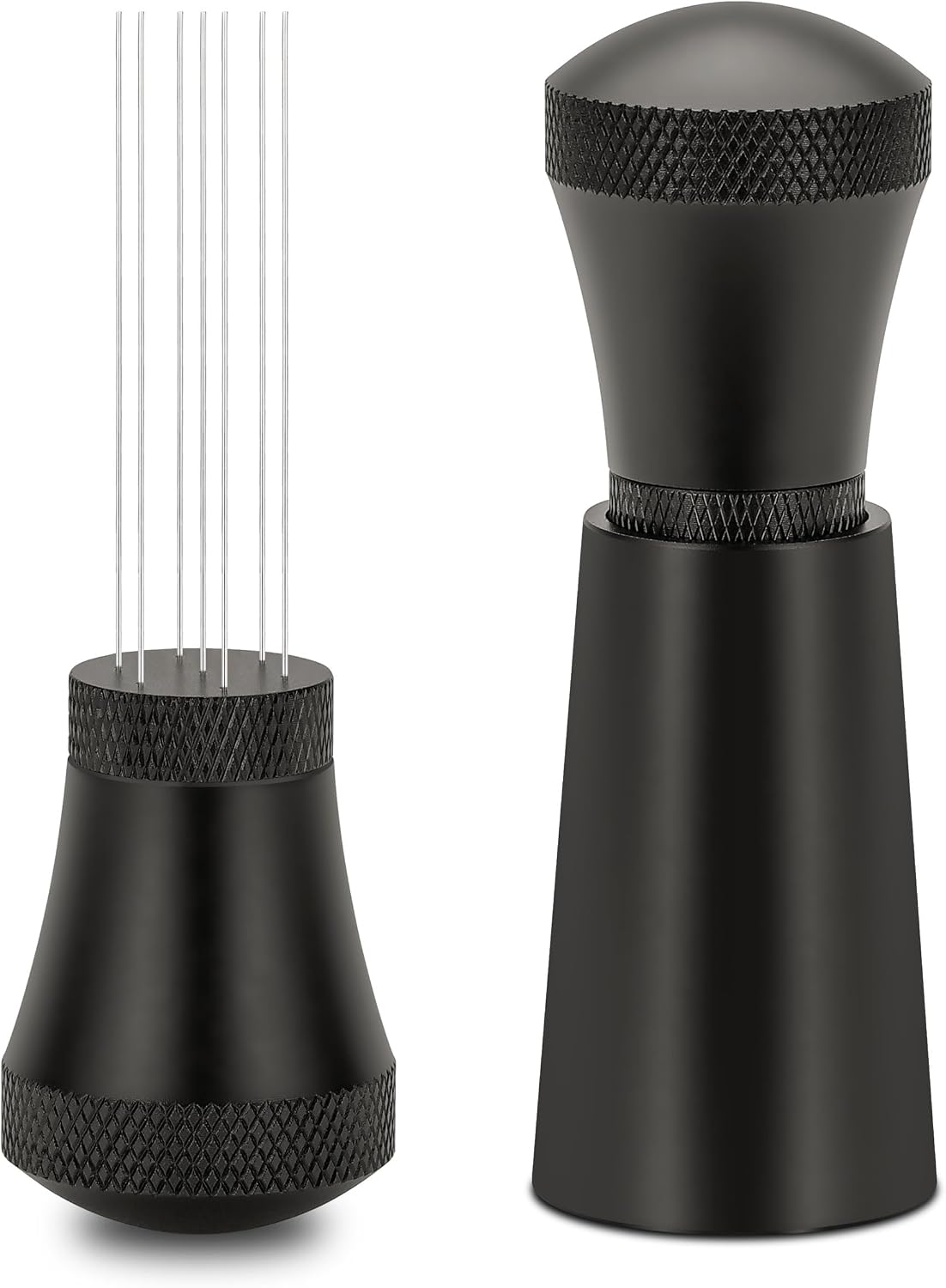WDT Tool, WDT Tool Espresso Distribution Tool, 0.3mm Stainless Steel 7 Needles WDT Tool Coffee Stirrers Distributor with Stand for Barista, Black (3 Replacement Needle)
