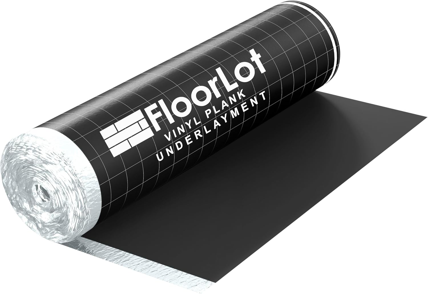 LVT Black Underlayment for Vinyl Plank Floors with Moisture Barrier - Roll Covers 200 Sq. Ft - Works for LVT, WPC, SPC, & Rigid Core Flooring