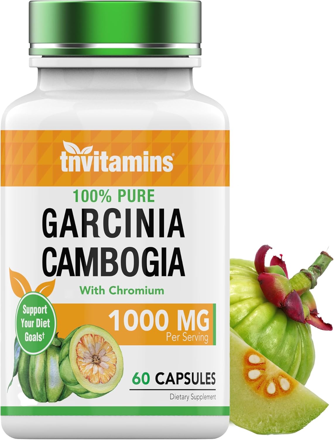 Garcinia Cambogia Extract Capsules (1000 MG x 60 Pills) with Chromium | Weight Loss Pills for Women & Men* | Appetite Suppressant for Weight Loss