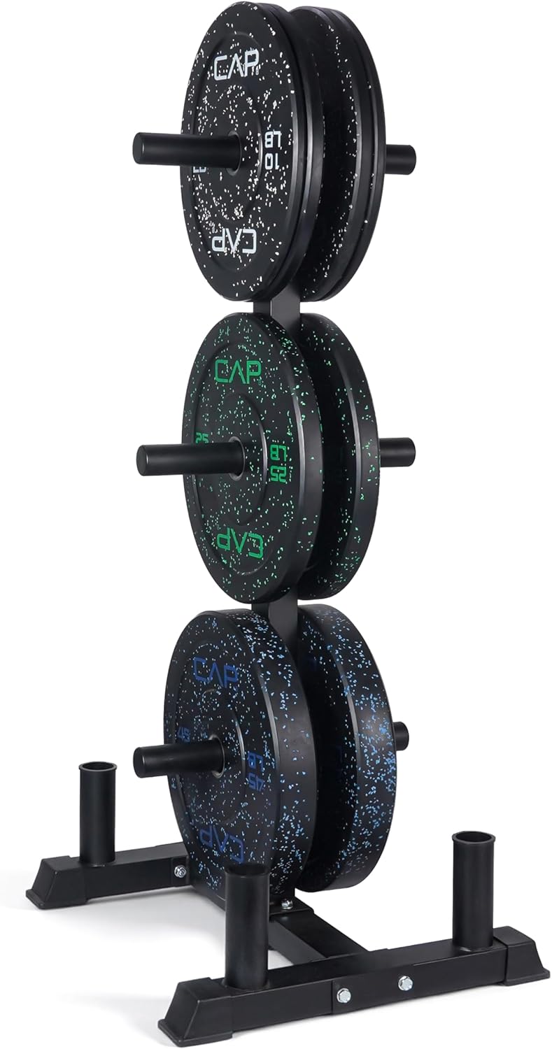 CAP 2-inch Olympic Bumper Plate Weight Set | 100-370 lbs | Multiple Colors | Storage Rack Optional
