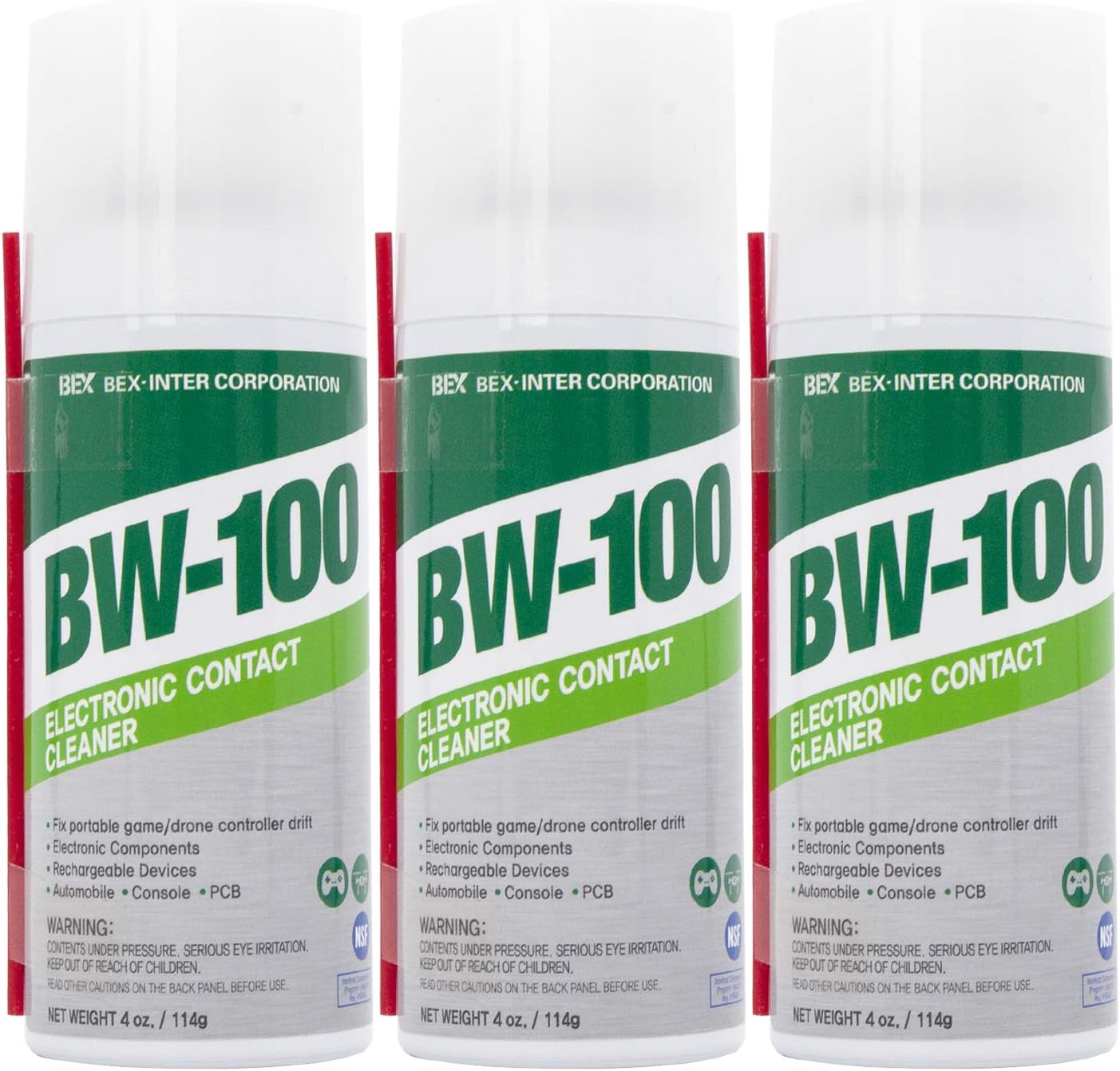 Non-Flammable Electronic Contact Cleaner Aerosol Spray - Safely Cleans Joycons, Computers, PCB and More - Removes dust, Dirt and contaminants on Contact-Quick Dry | 4oz/114g | Pack of 3