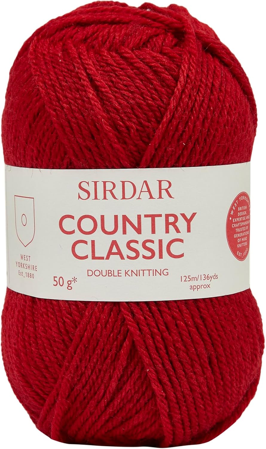 Sirdar Country Classic DK Double Knitting, True Red (871), 50g