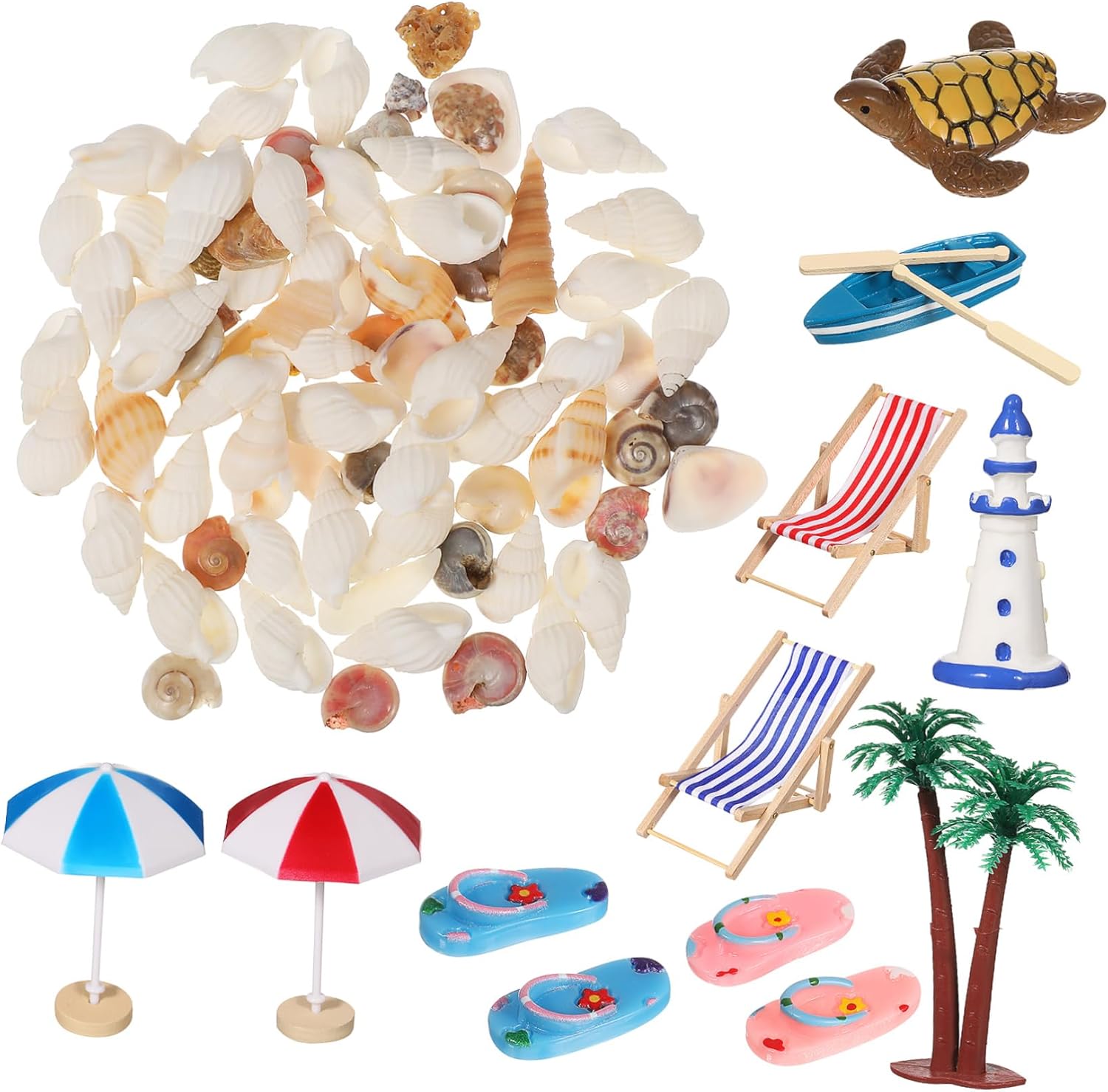 Vaguelly Miniature Dollhouse Beach Coastal Decor with Realistic Ocean Accessories for DIY Dollhouse Scenes Versatile Micro Beach Landscape Decoration