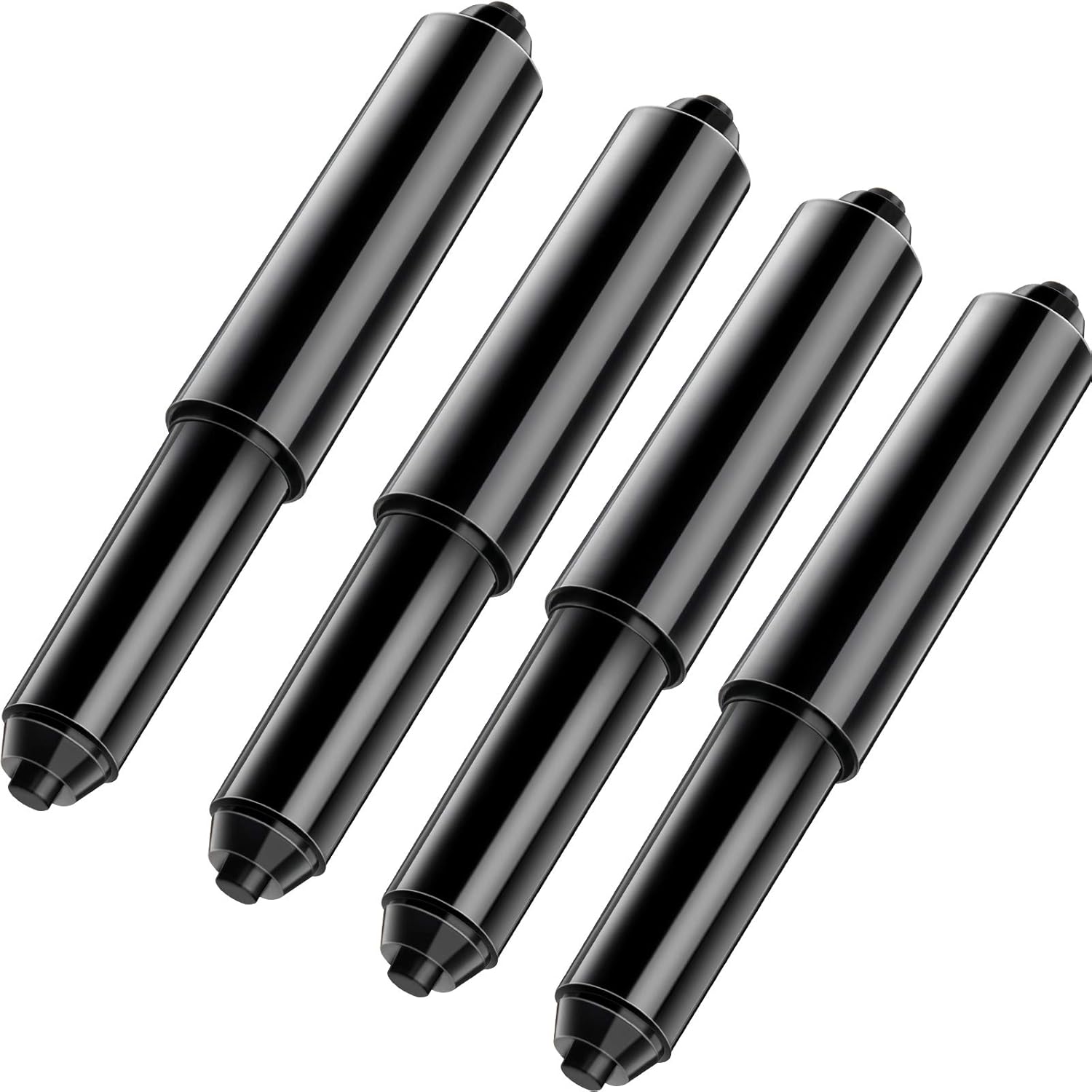 Shappy 4 Pieces Toilet Paper Holder Roller Replacement Plastic Spring Loaded, Paper Holder Insert (Black)