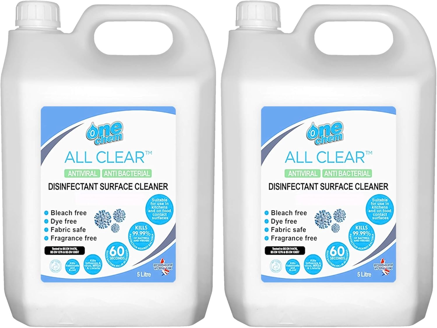 One Chem OC0054 All Clear Surface Cleaner Jar, 5 L, 2 Pieces