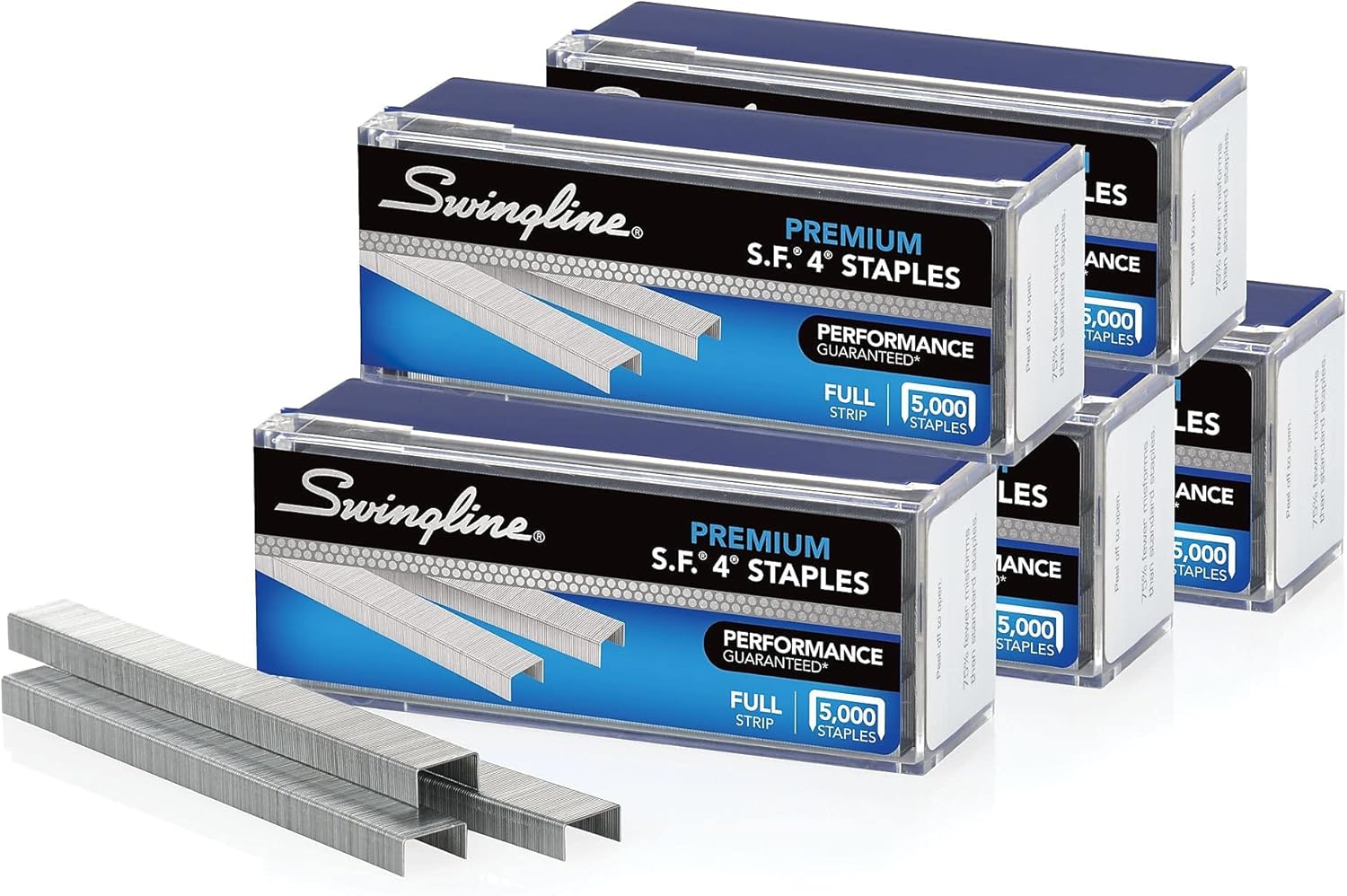 Swingline Staples, S.F. 4, Premium, 1/4" Length, 210/Strip, 5000/Box, 5 Pack (35481)