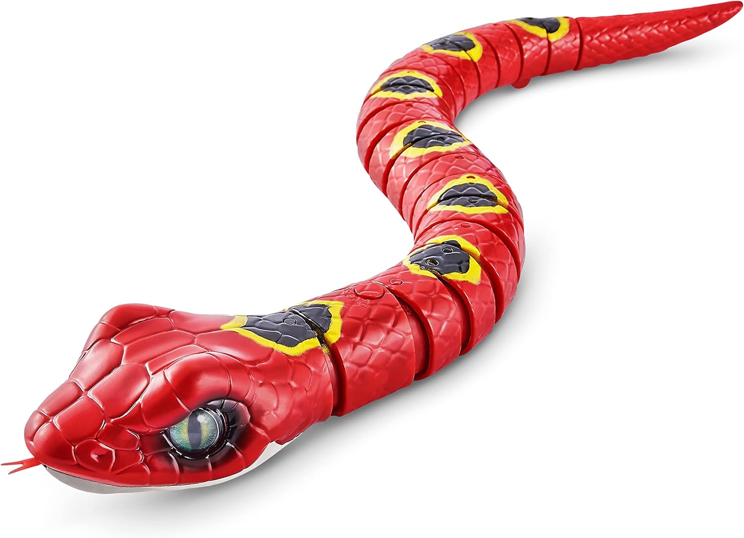 Robo Alive Robotic Snake Series 3 (Red) Light Up Toy, Battery-Powered, Realistic Movements, Toy Lizard