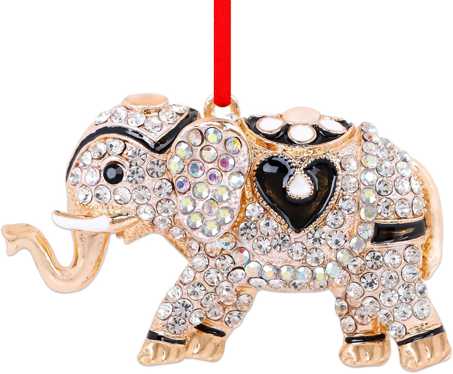 D24TIME Elephant Christmas Ornaments - Metal Elephant Tree Decorations for Home - Keepsake Gifts for Women, Kids