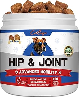 Joint Supplement for Dogs, Glucosamine Chondroitin for Dogs Joint Pain Relief, MSM - Advanced Mobility Chews Reduce Inflammation, Hip & Joint Care - Chicken Flavor - 120 Ct