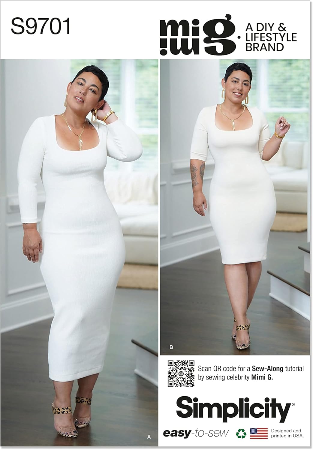 SIMPLICITY SS9701K5 Misses' Knit Dress in Two Lengths by Mimi G Style K5 (8-10-12-14-16)