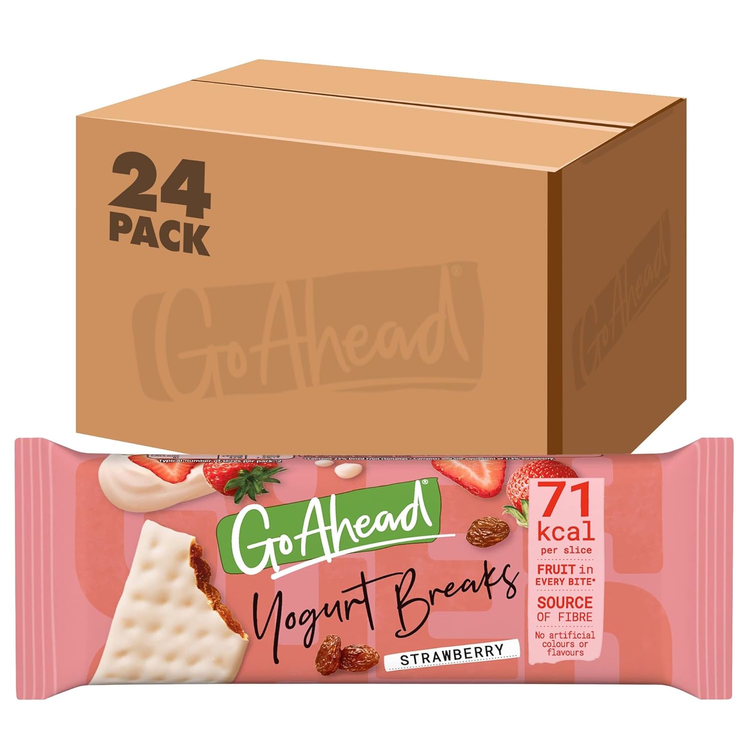 Go Ahead Strawberry Yogurt Breaks Twinpack 35 g (Pack of 24)