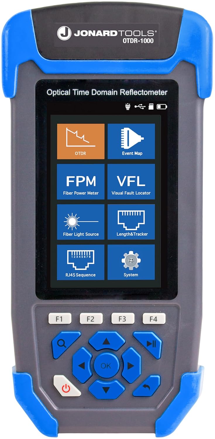 JONARD TOOLS OTDR-1000 Multi-Function OTDR with OTDR, Event Map, Power Meter, Light Source, VFL, Network Cable Tester, and More, Black