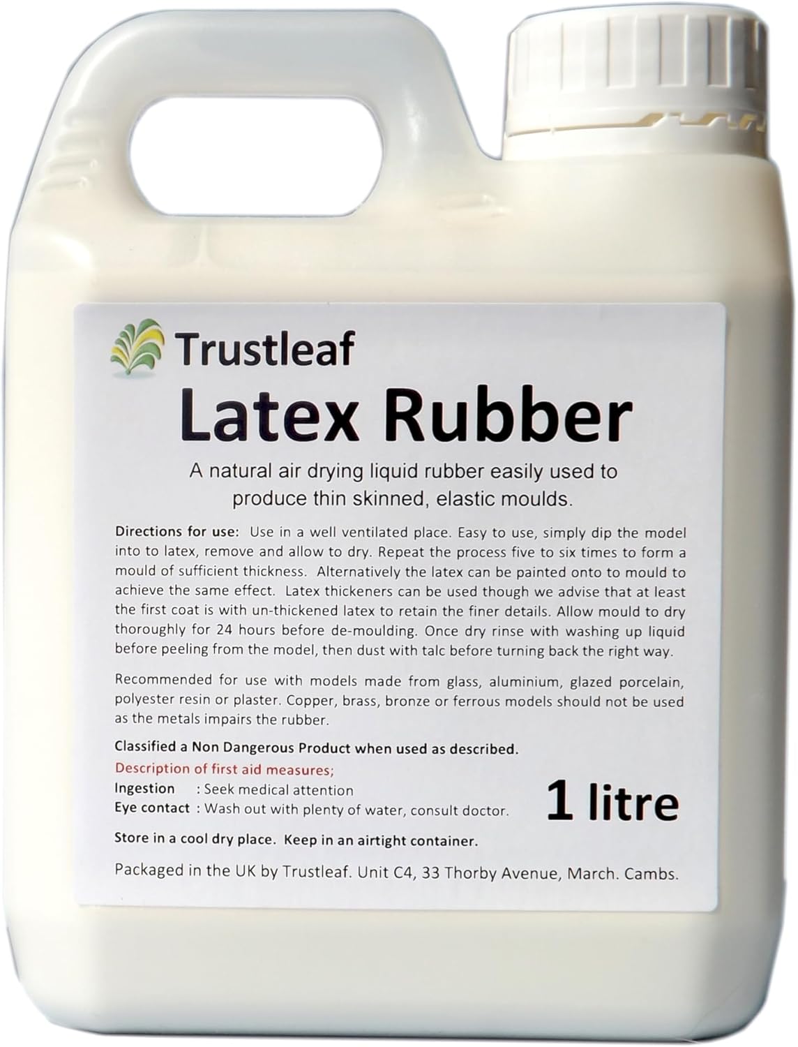 Trustleaf 1 litre Liquid Latex Dipping Rubber for Mould Making/Casting/SFX... (1 Litre)