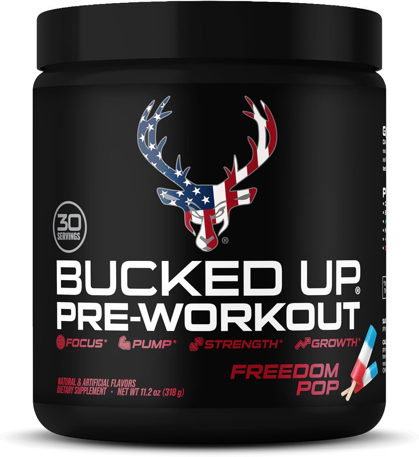 Bucked Up Pre Workout 6 Grams Citrulline, 2 Grams Beta Alanine, and 3 Other Registered trademarked Ingredients (Freedom Pop)