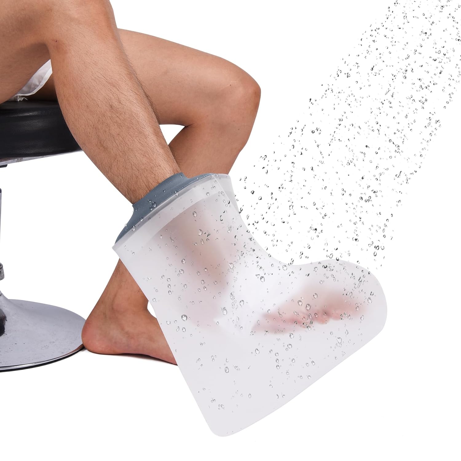 Waterproof Cast Cover for Shower Ankle Wound Protector Bath Adult Watertight Cast Bag Showering for Surgery Foot, Ankle, Burns Reusable (A-Foot)