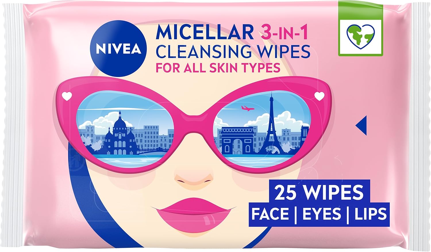 NIVEA Limited Edition Micellar Cleansing Wipes (25pcs), Biodegradable with Micellar Technology, Facial Wipes Effectively Removes Waterproof Make-Up and Mascara (Packaging maybe in different color)