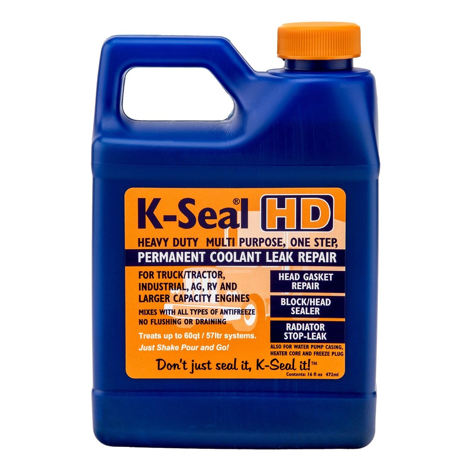 Solv-Tec Inc. ST5516 16oz. K-Seal TM Heavy-Duty Multi-Purpose One Step Permanent Coolant Leak Repair, 8oz, Pour and Go, Mixes with All Antifreeze, No Flushing Required