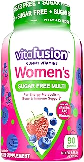 Vitafusion Women’s Sugar Free Daily Multivitamin Supplement, Keto Diet Friendly Adult Gummy Vitamin for Energy, Bone & Immune Support*, 90 Count