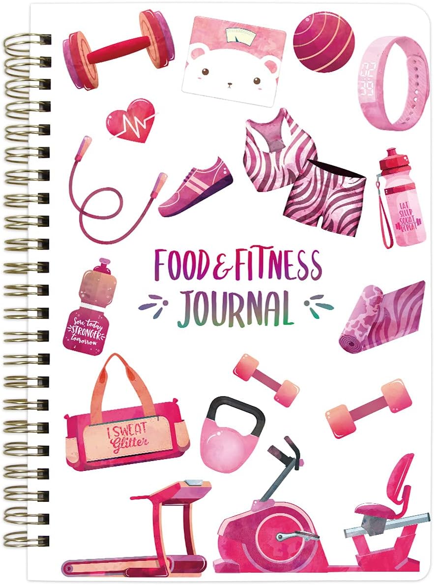 Food Fitness Workout Journal Weight Loss Nutrition Wellness Calorie Counter Log Diary Notebook Meal Planner Diet Exercise Training Health Tracker 6.1" x 8.5"