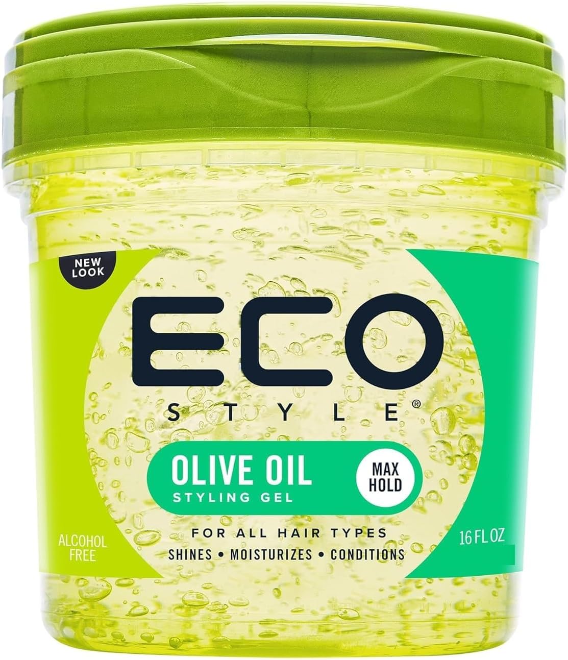 Eco Style Olive Oil Hair Gel, Maximum Hold, Alcohol-Free, Vegan, 236 ml
