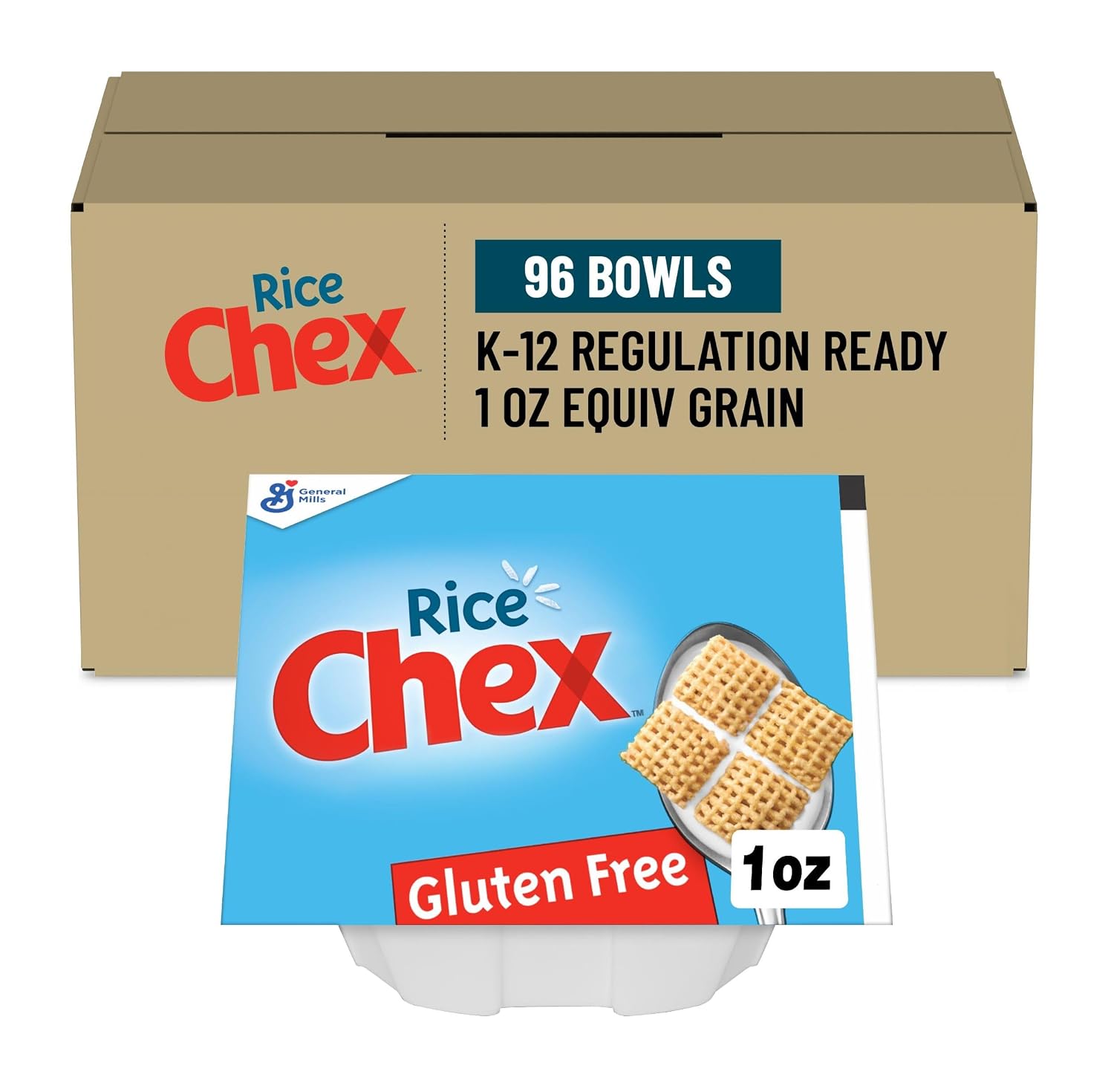Rice Chex Cereal, Gluten Free, Single Serve Foodservice Bowlpak, 96 Ct