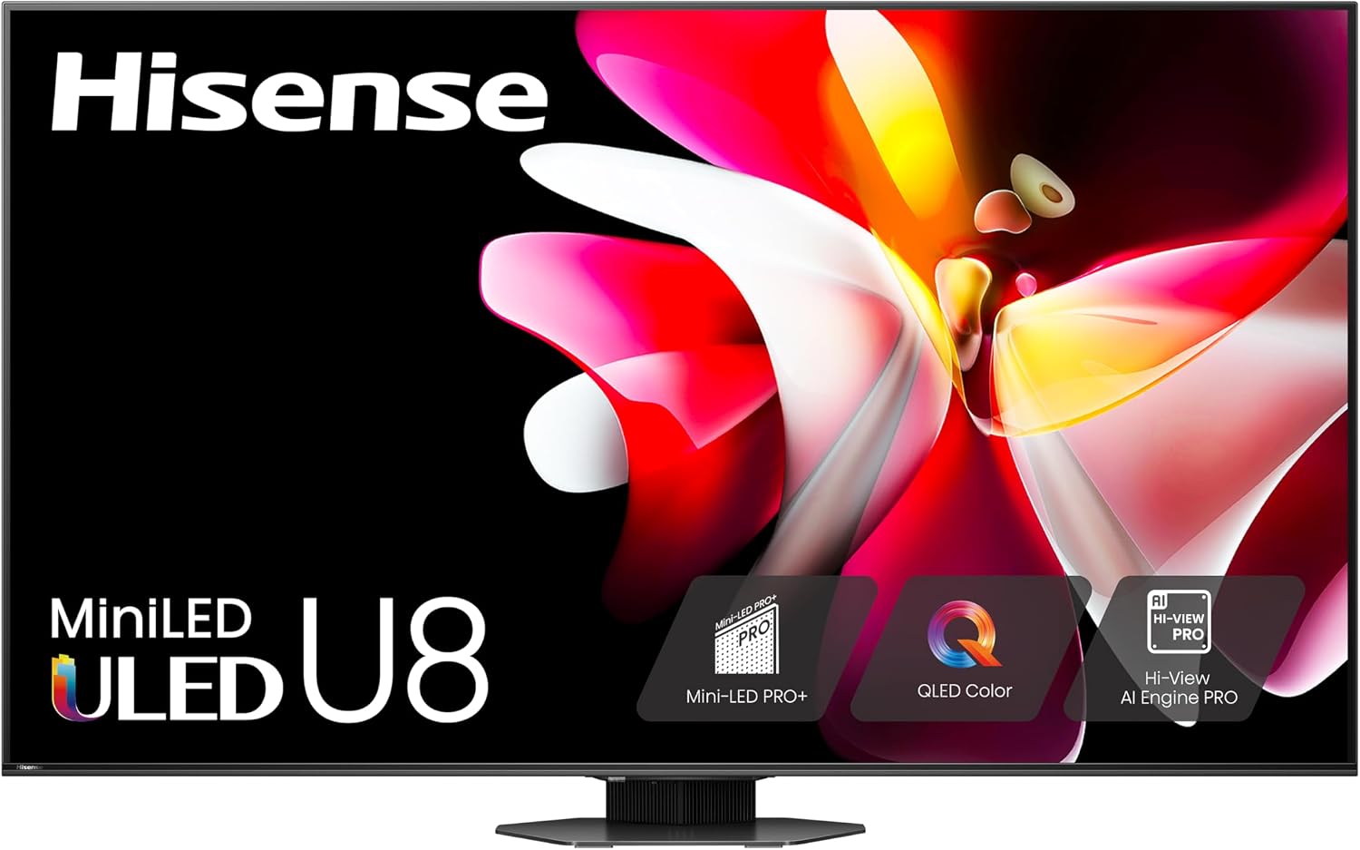 Hisense 85-Inch Class U8 Series Mini-LED ULED 4K UHD Google Smart TV (85U8N) - QLED, Dolby Vision IQ, Dolby Atmos, Full Array Local Dimming Pro, 144Hz Game Mode Pro, Alexa Compatibility
