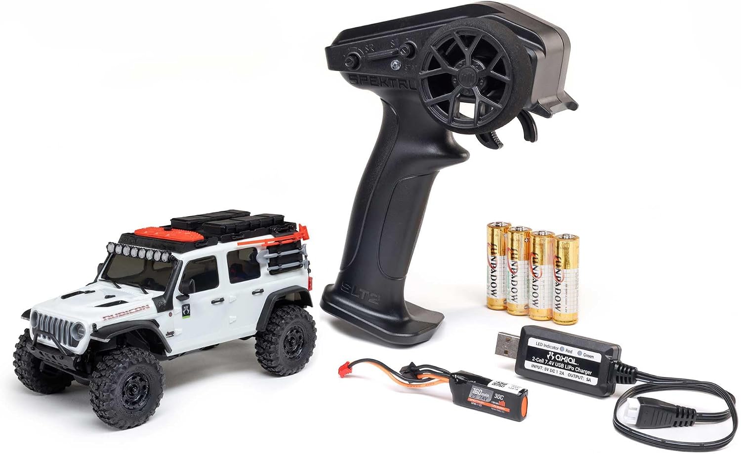 Axial 1/30 SCX30 Jeep Wrangler JLU 4X4 RTR Rock Crawler, White | Brushed, Battery & Charger Included, AXI-2261T2