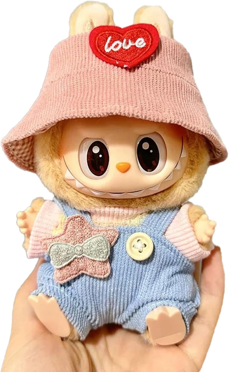 Xiujuers Clothing for 17 cm Labu Plush, Cuddly Toy Clothing Outfit Only Clothing Accessories for 17 cm Labu Plush Pullover Hoodie Clothing DIY Children's Gifts