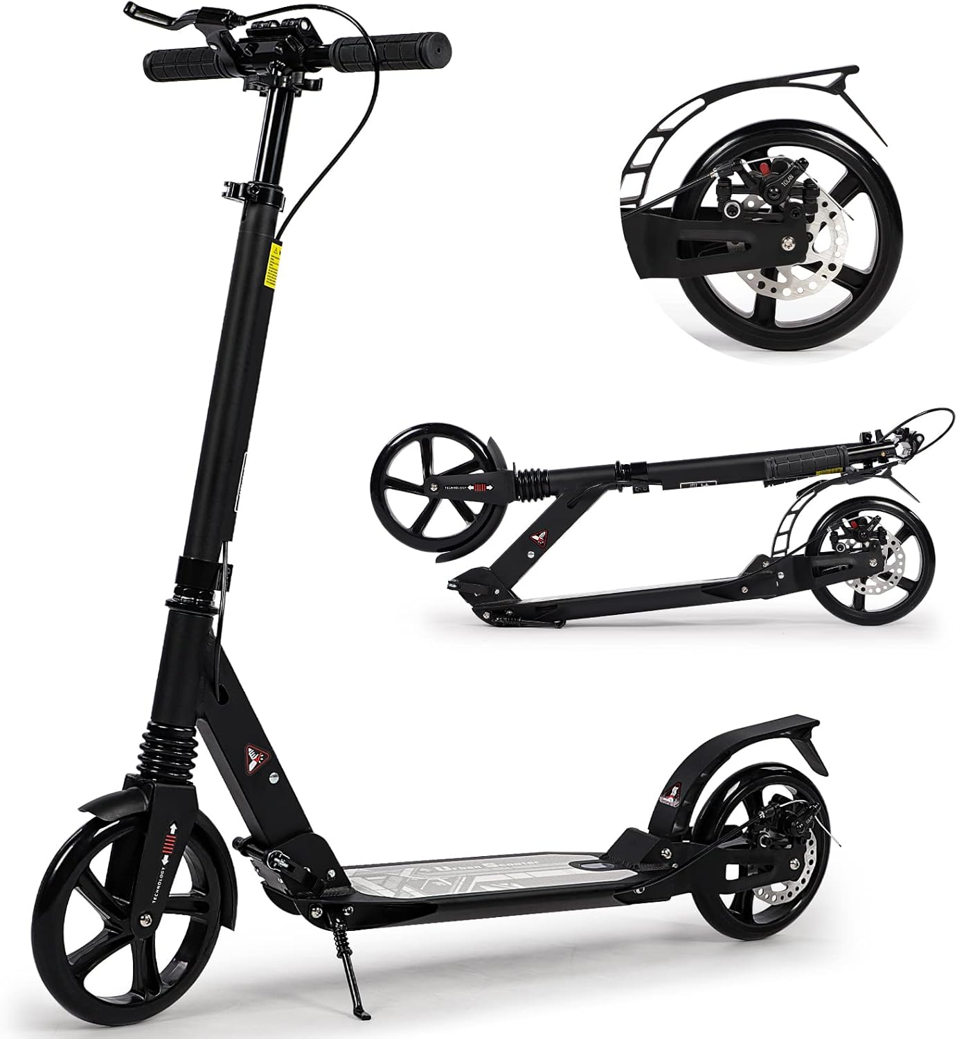 Kick Scooter for Kids Ages 8-12, 200mm Big Wheels Scooter for Adults with Disc Brakes, Adult Scooters with Carry Strap and Double Shock Absorption, Foldable Scooters for Teenagers15