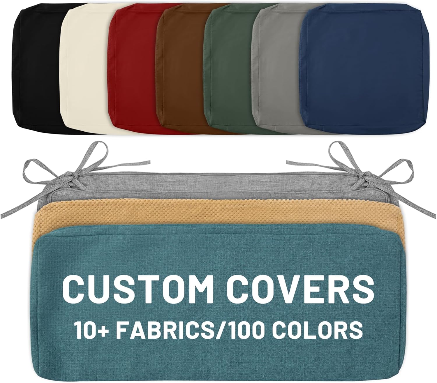 Lokex Waterproof Outdoor Cushion Covers,rv dinette Cushion Covers Replacement for Indoor Outdoor Patio Furniture,Bench seat Cushion Cover