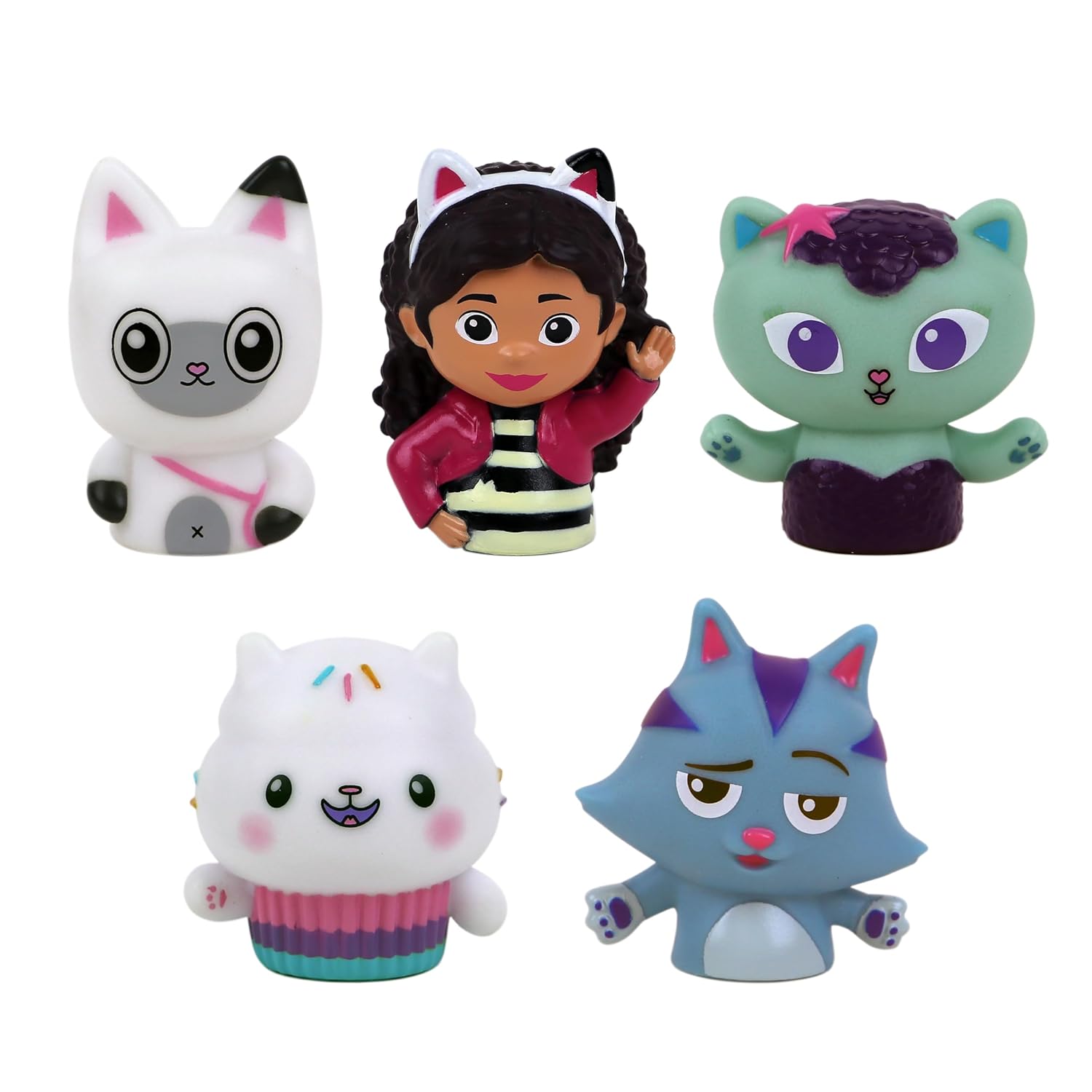 NBC Universal Gabby's Dollhouse Bath Finger Puppets, 10 Pc - Party Favors, Educational, Bath Toys, Story Time, Beach Toys, Playtime, Stocking Stuffer