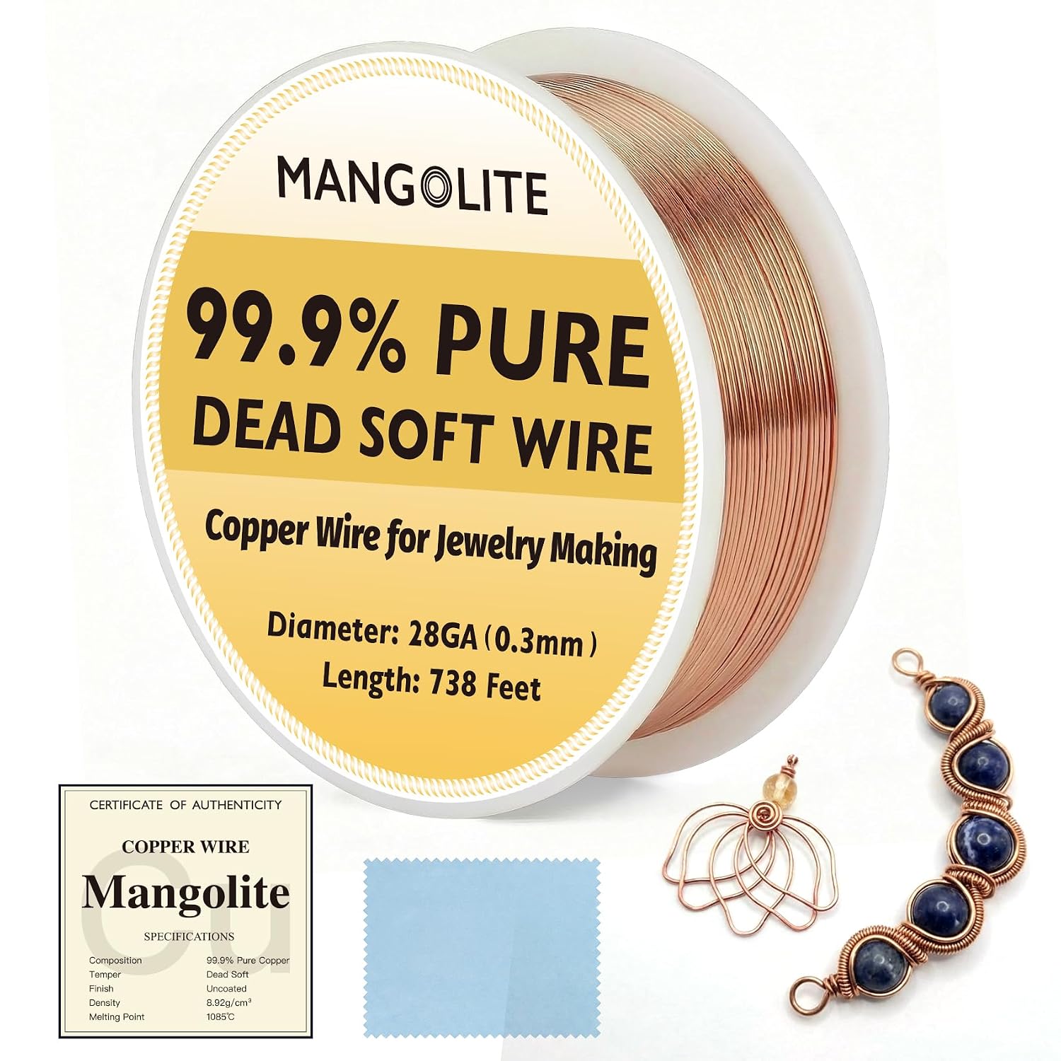 28 Gauge/0.3mm Copper Wire for Jewelry Making, Gardening & Electroculture