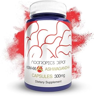 Nootropics Depot KSM-66 Ashwagandha Capsules | 300mg | 90 Count | Withania somnifera Extract | Ayurvedic Herb | Adaptogen Supplement | Promote Relaxation*
